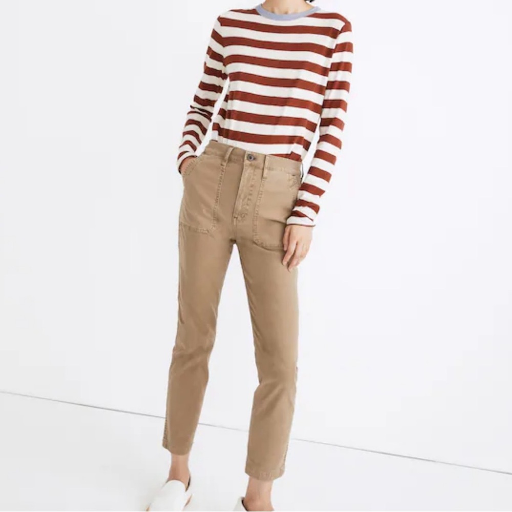 Madewell GREEN Stovepipe Fatigue Pants: TENCEL™ Lyocell Edition